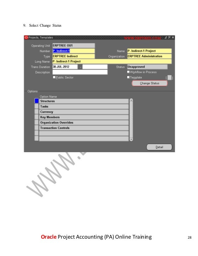 Oracle Project Accounting (PA) Online Training