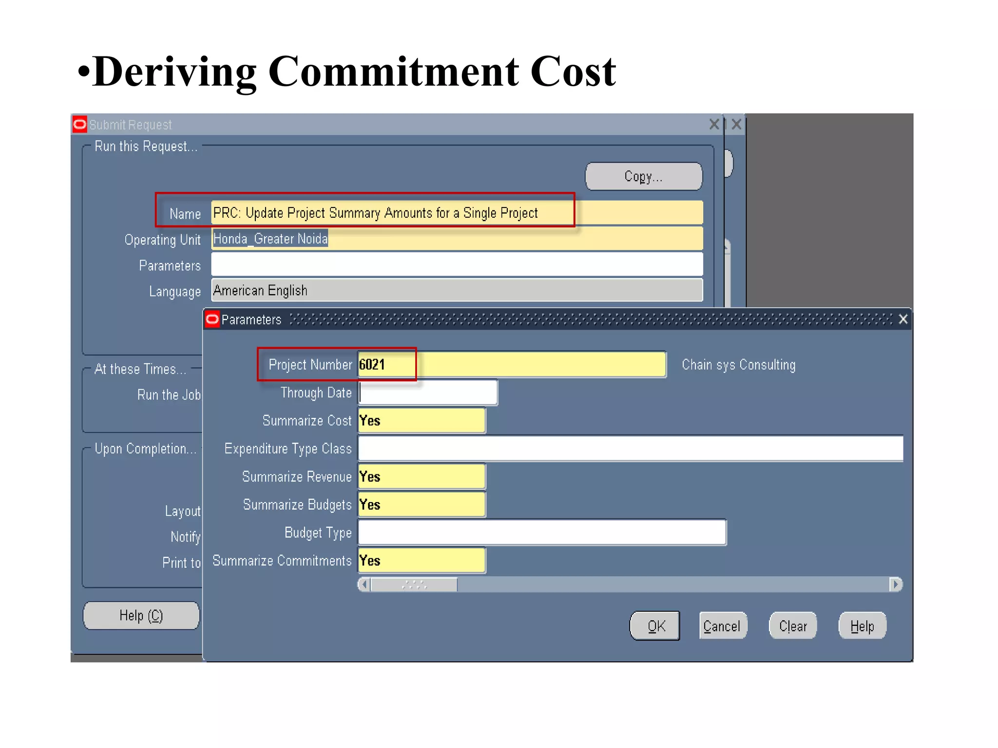 •Deriving Commitment Cost
 