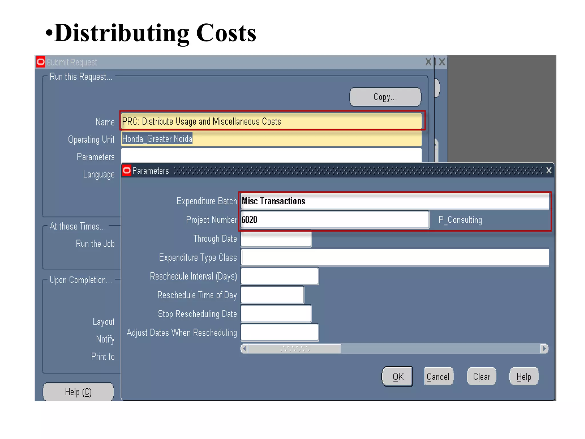 •Distributing Costs
 