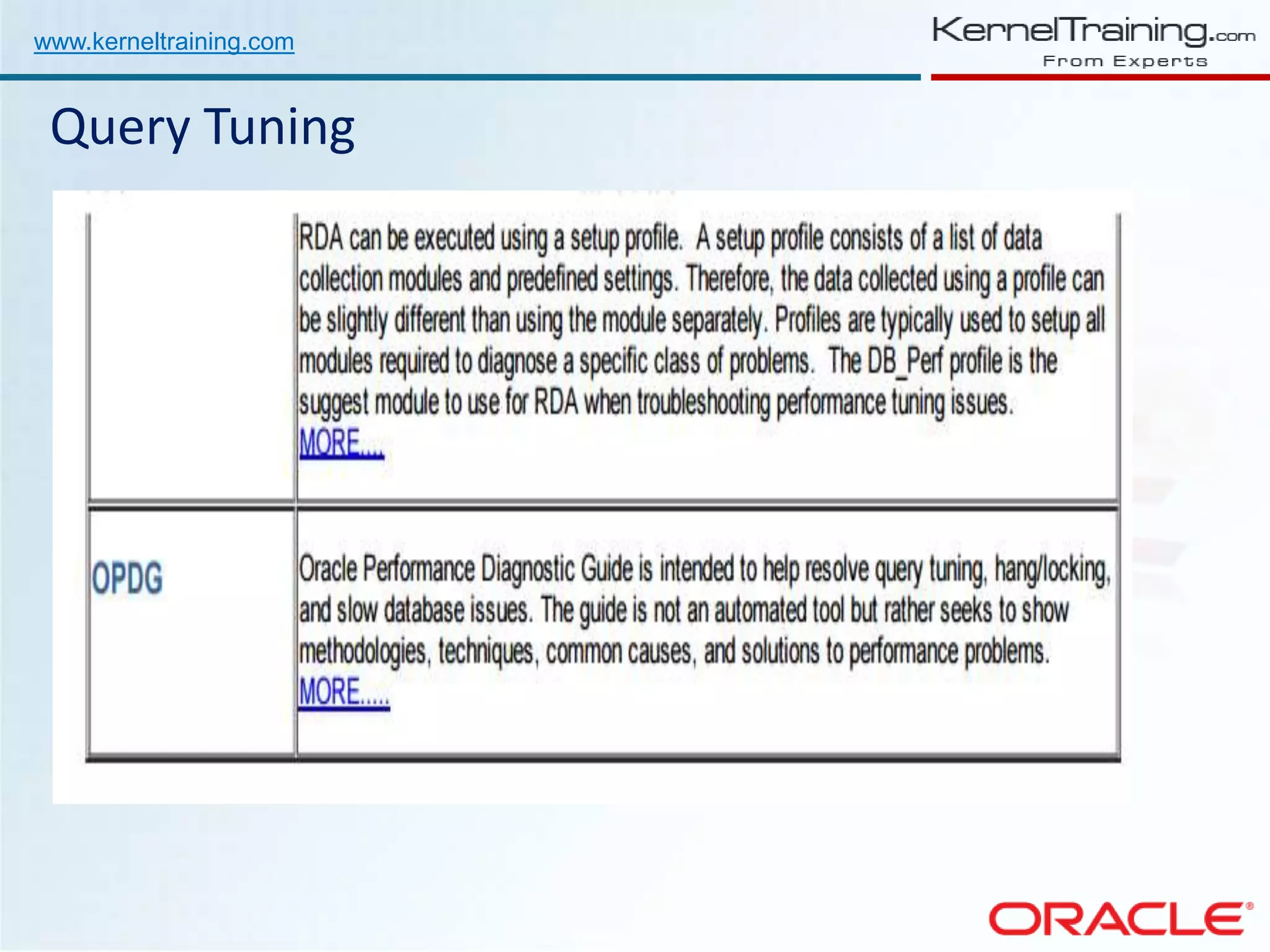 www.kerneltraining.com Query Tuning 
