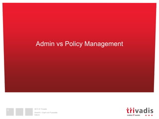 2013 © Trivadis
Datum
Ansicht > Kopf und Fusszeile
Admin vs Policy Management
6
 