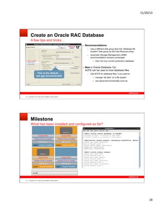 Overview Acfs Rac Oracle Oracle RAC 12c Best Practices with Appendices DOAG2013 | PDF