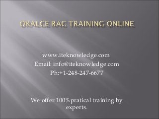 www.iteknowledge.com
Email: info@iteknowledge.com
Ph:+1-248-247-6677

We offer 100%pratical training by
experts.

 
