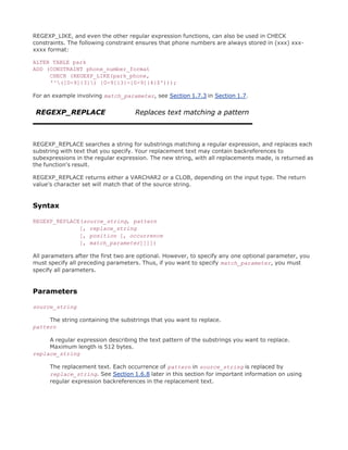 Oracle regular expressions | PDF