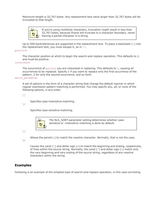 Oracle regular expressions | PDF