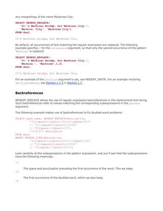 Oracle regular expressions | PDF