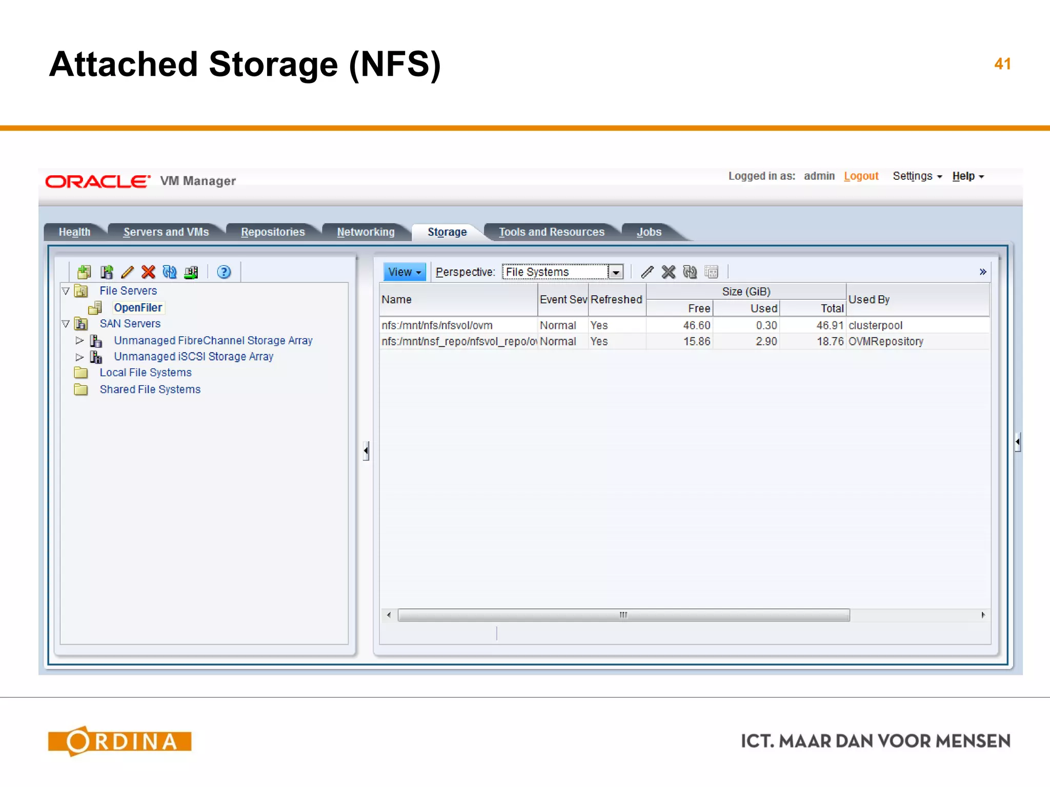 Attached Storage (NFS) 41
 