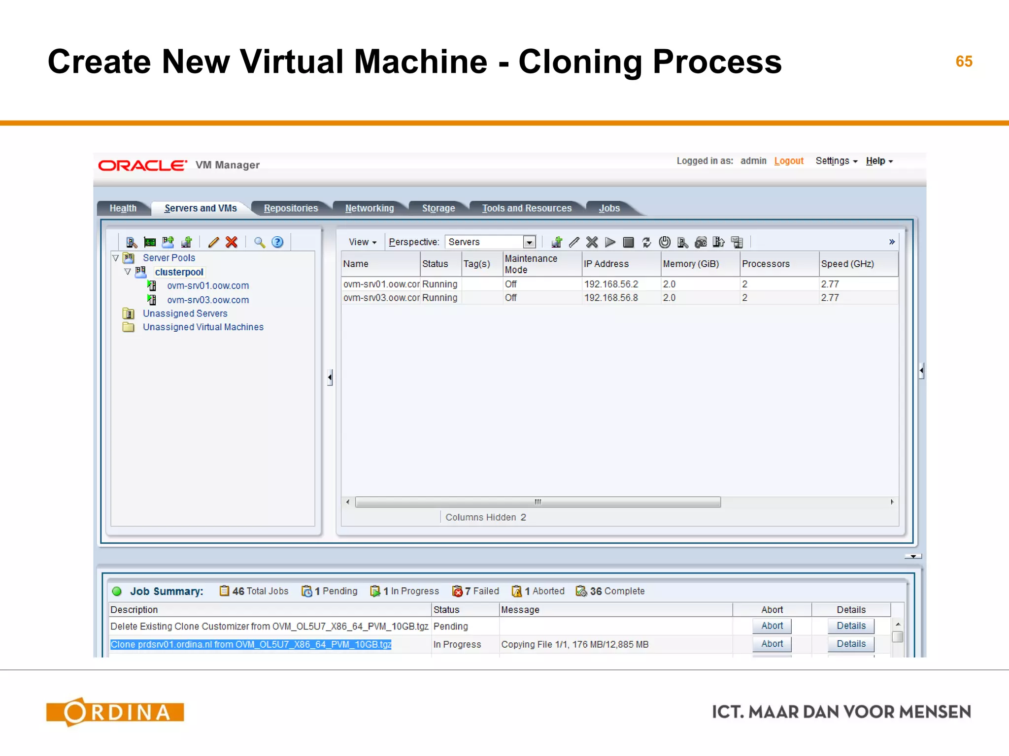 Create New Virtual Machine - Cloning Process 65
 