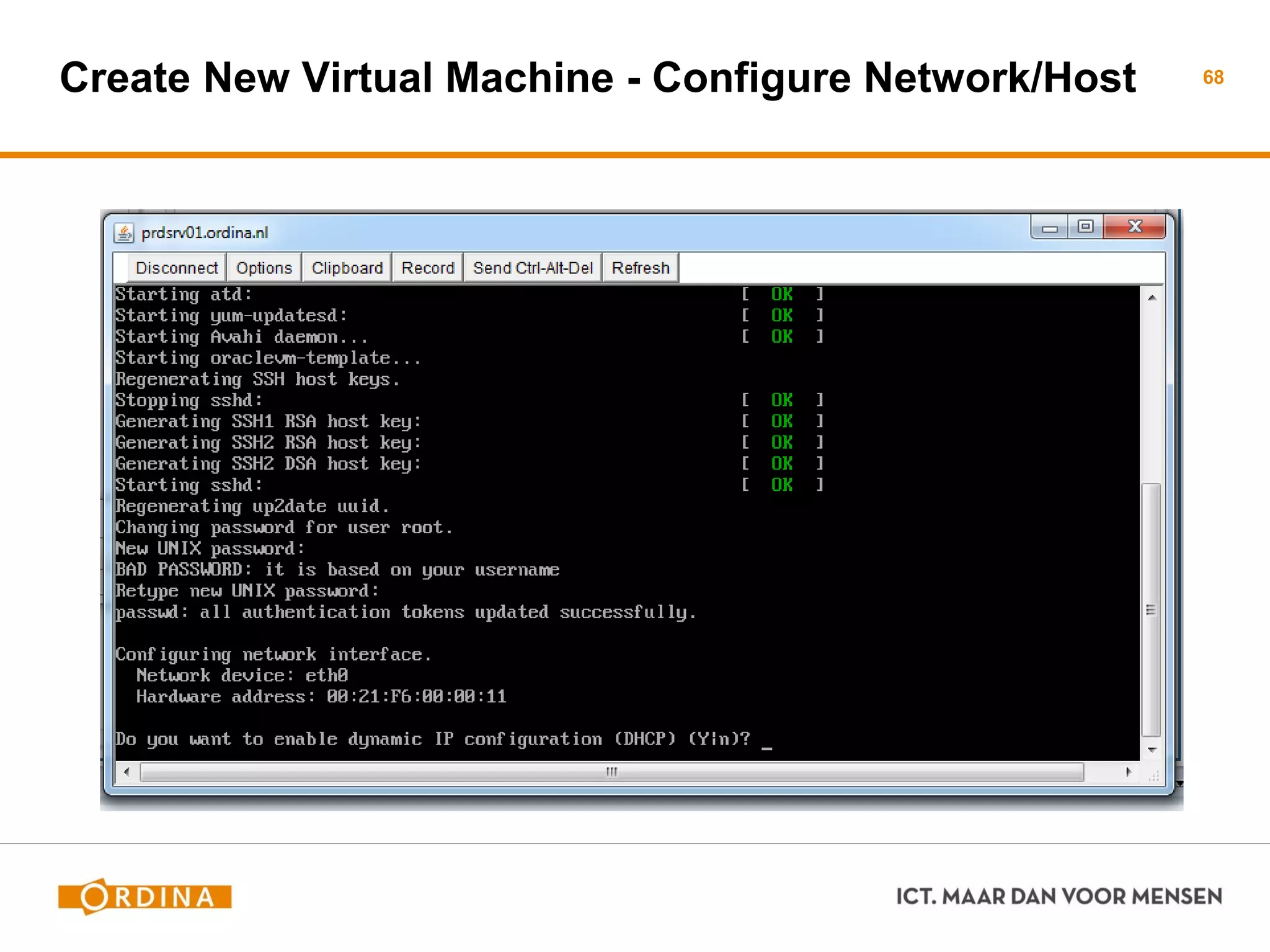 Create New Virtual Machine - Configure Network/Host 68
 