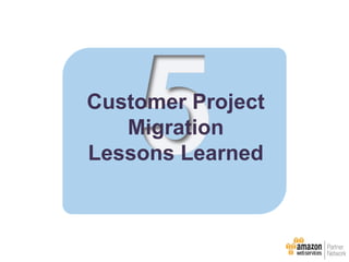 Customer Project
Migration
Lessons Learned
 
