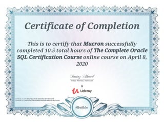 The Complete Oracle SQL Certification Course | PPT