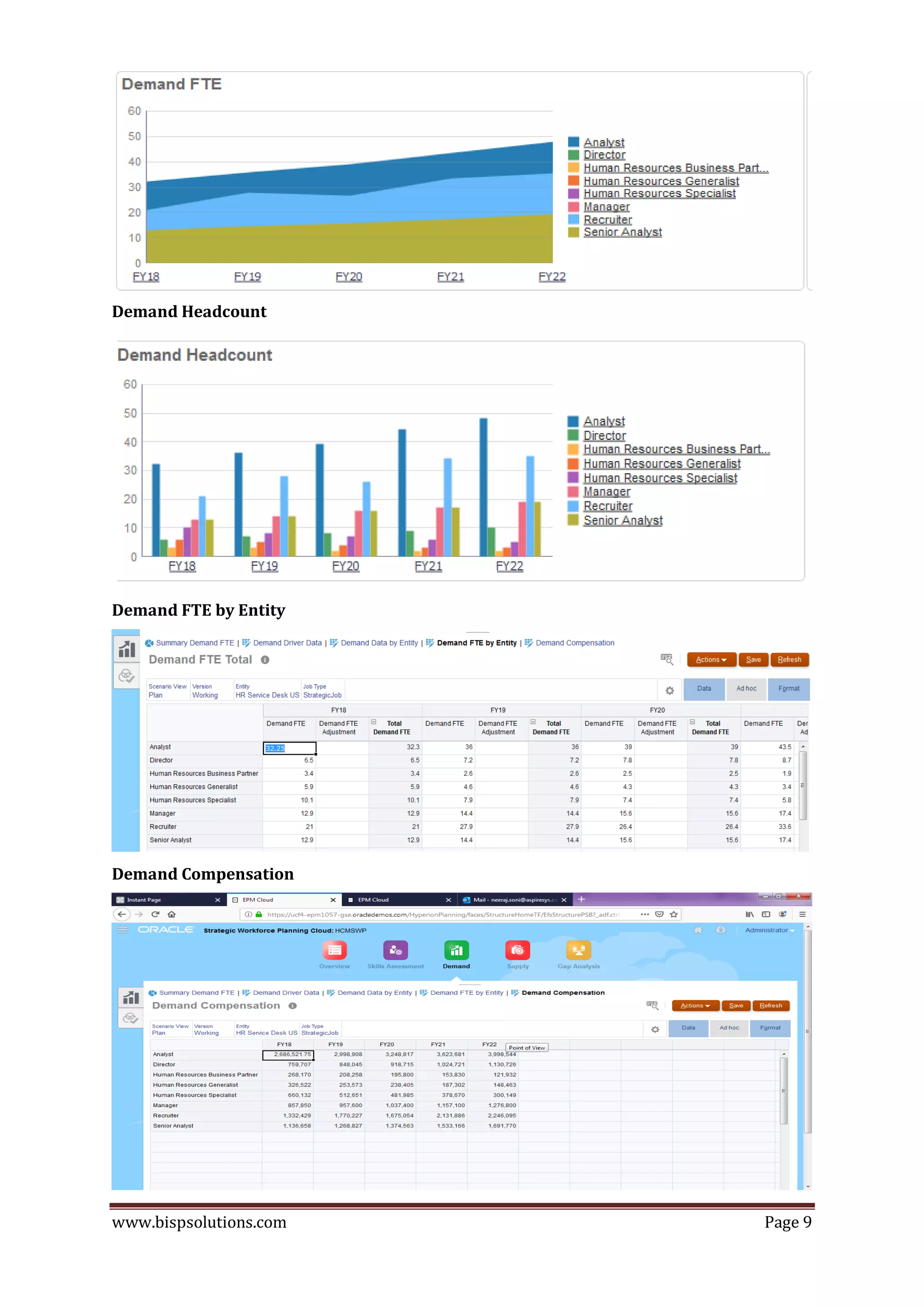 www.bispsolutions.com Page 9
Demand Headcount
Demand FTE by Entity
Demand Compensation
 