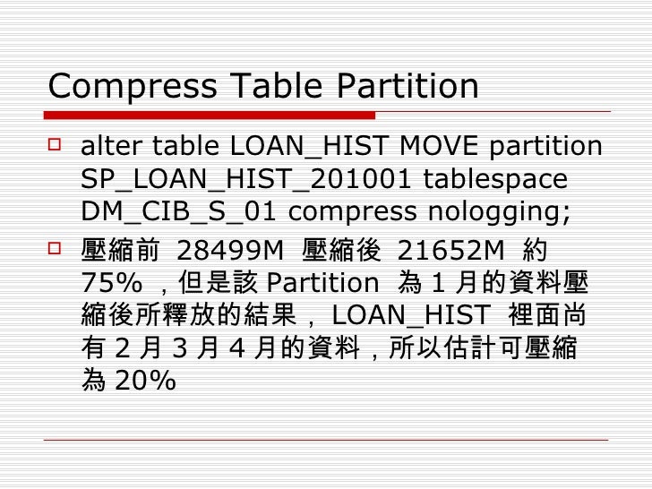 Oracle table or index compress note