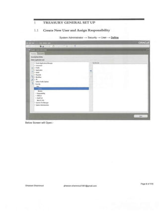 Oracle treasury setup and transactions user guide | PPTX