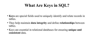 INTRODUCTION TO ORACLE AND SQL PRESENTATION UNIT 3 | PPTX