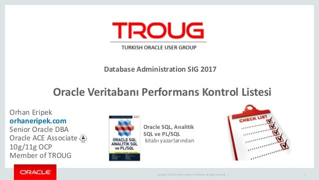 Oracle Veritabani Performans Kontrol Listesi