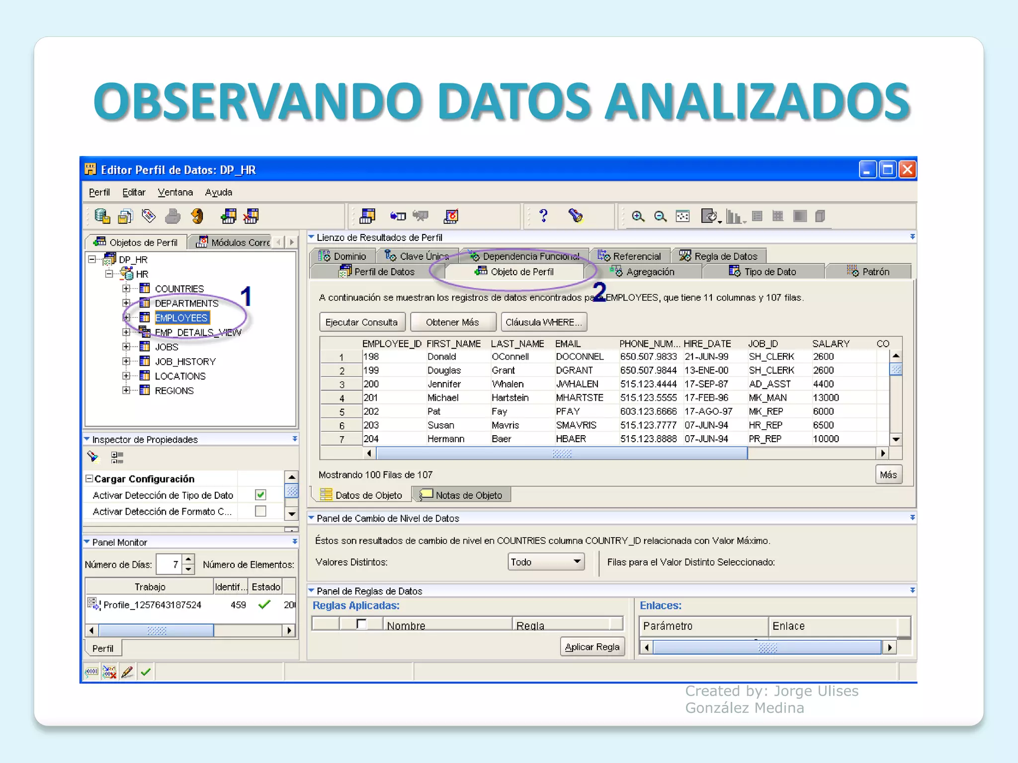 OBSERVANDO DATOS ANALIZADOS




                   Created by: Jorge Ulises
                   González Medina
 