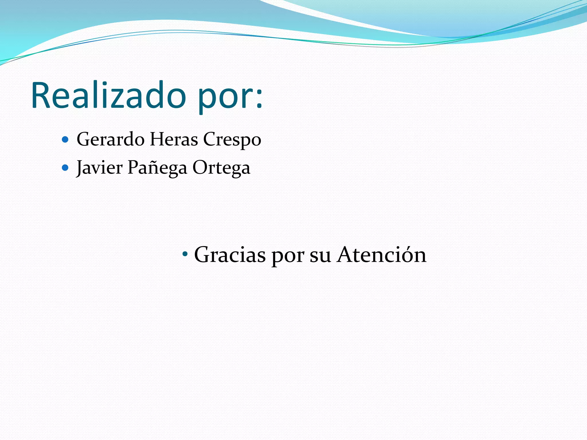 Realizado por:Gerardo Heras CrespoJavier Pañega OrtegaGracias por su Atención 