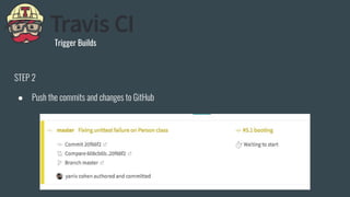 Trigger Builds
STEP 2
● Push the commits and changes to GitHub
 