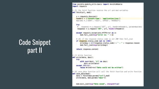 Code Snippet
part II
 