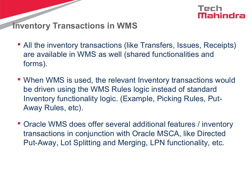Oracle wms and oracle msca overview