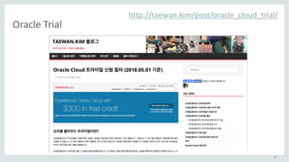 54
Oracle	Trial
http://taewan.kim/post/oracle_cloud_trial/
 