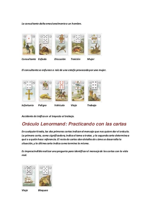 tirada de cartas gitanas lenormand