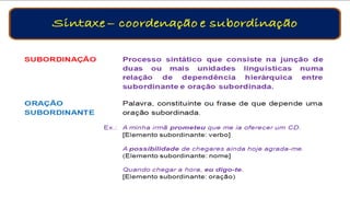 Orações Coordenadas e Subordinadas