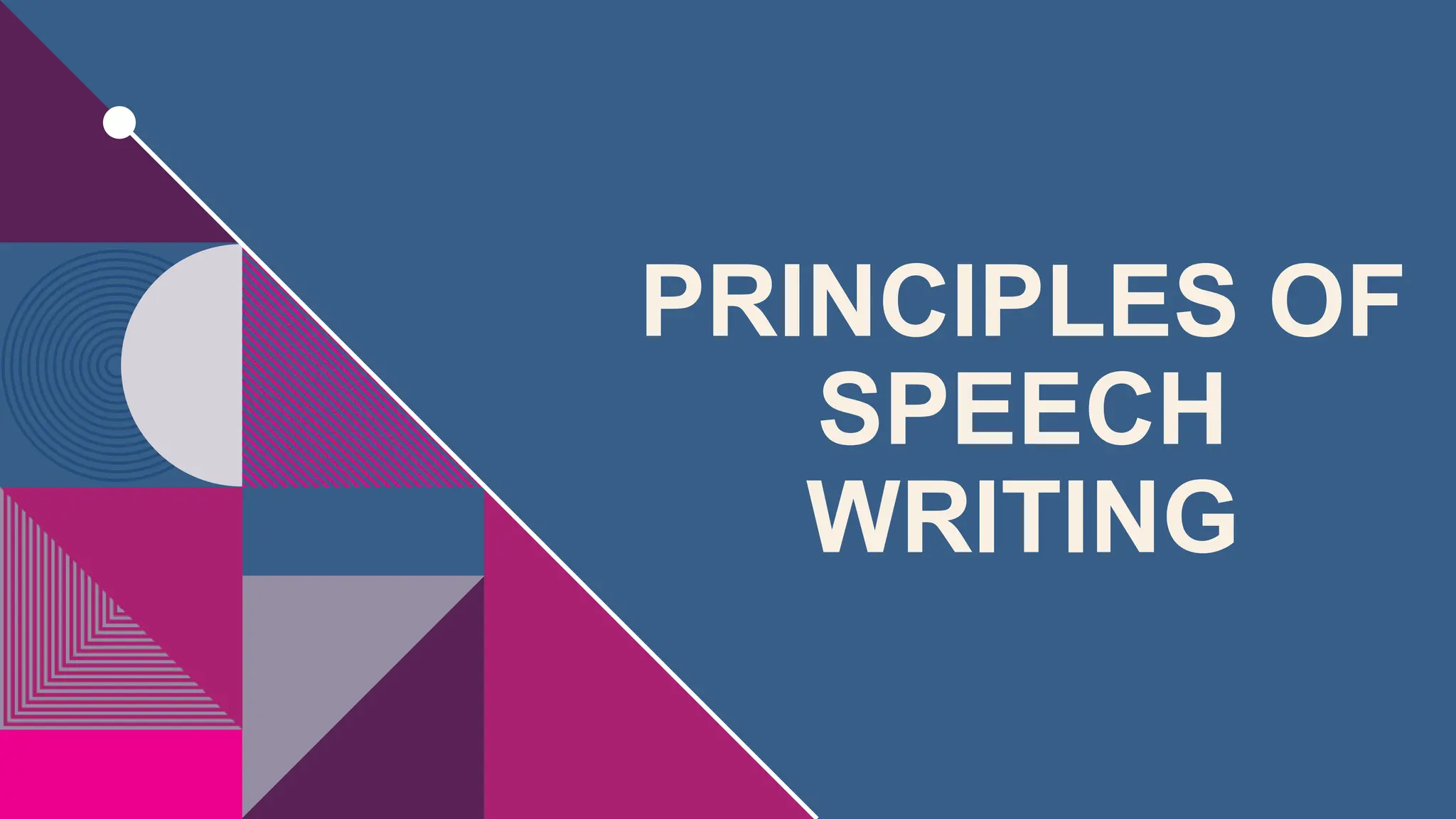 PRINCIPLES OF
SPEECH
WRITING
 