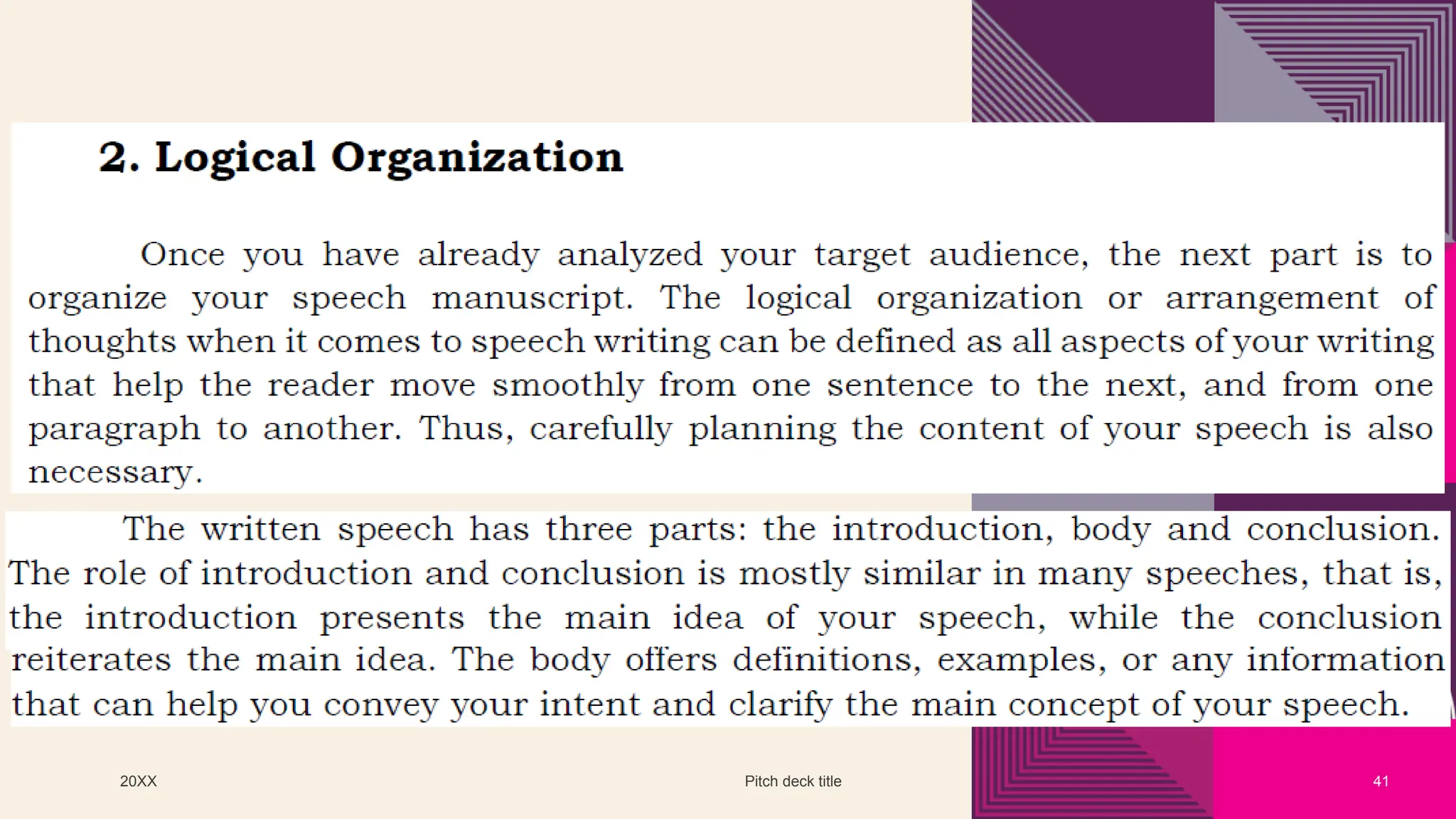 20XX Pitch deck title 41
 