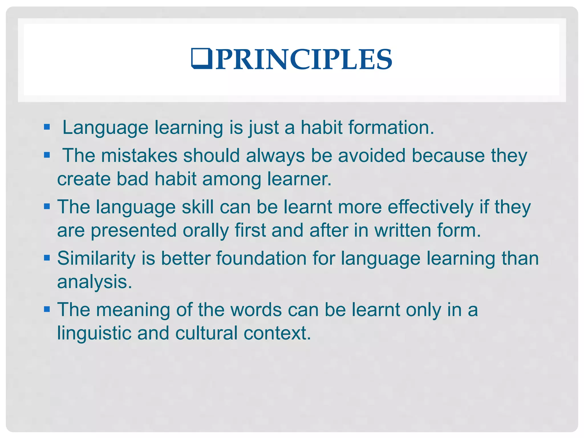 Oral approach and situational language teaching - ELT | PPTX