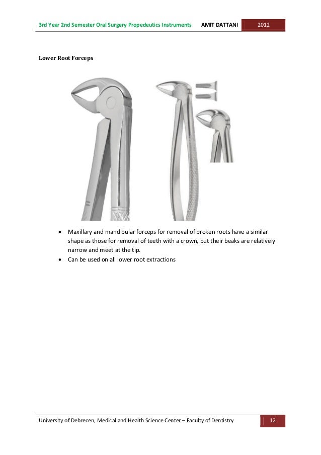 Oral Surgery Basic Instruments for Exodontia