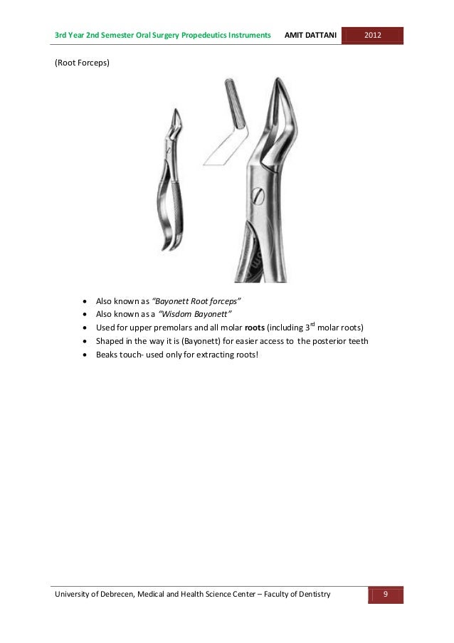 Oral Surgery Basic Instruments for Exodontia