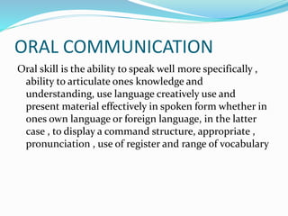 Oral and written communication | PPTX