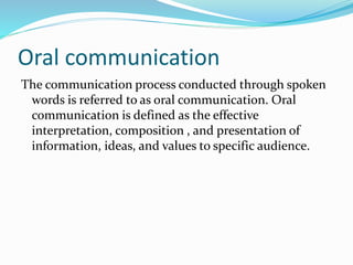 Oral and written communication | PPTX
