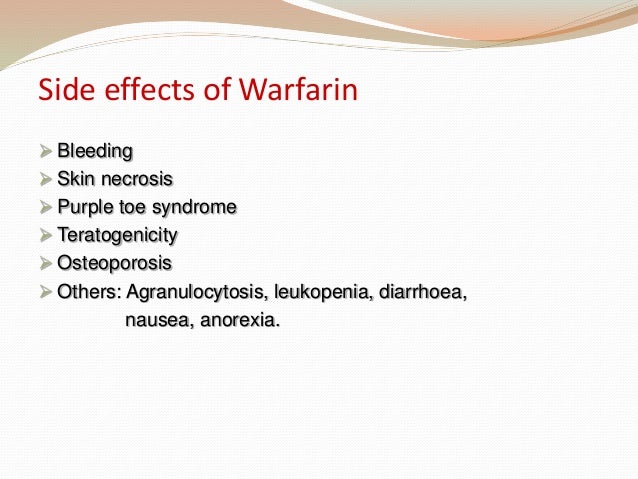 Warfarin Side Effects