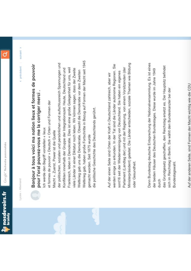 Oral Bac Allemand Problematique Lieux Formes Pouvoir Png