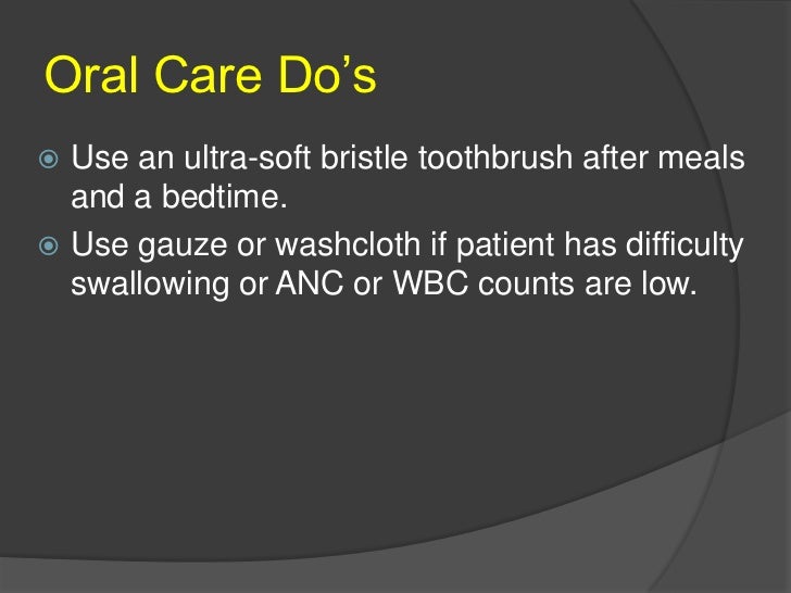 Oral care for cancer patients power point