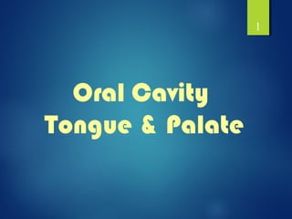 Oral Cavity
Tongue & Palate
1
 