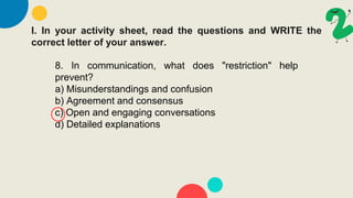Restriction Communication Example ORAL COM -.WEEK 1.pptx