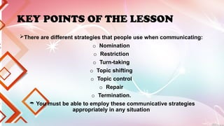 COMMUNICATIVE STRATEGIES in Oral Communication .pptx