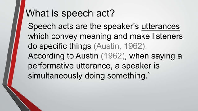 speech act history definition