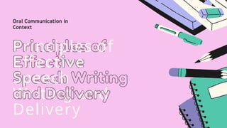 Speech Writing in Oral Communication Final | PPTX