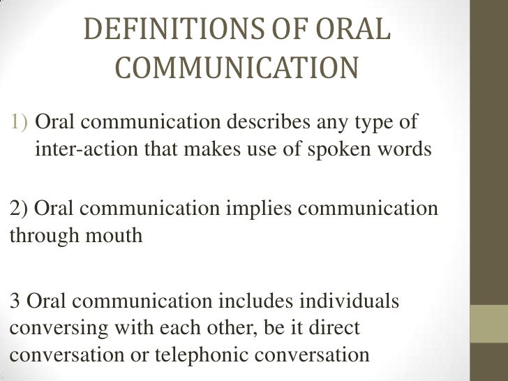 What Is Oral Communications 81