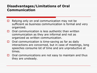 Oral communication