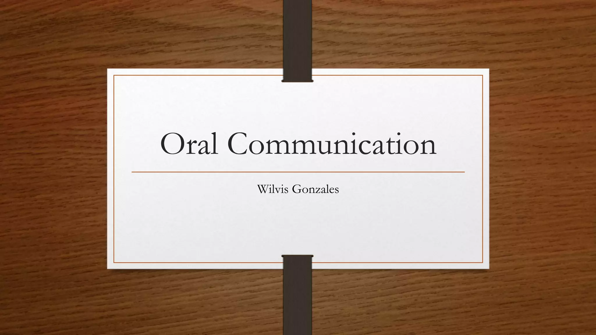 Oral communication | PPT