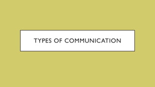 TYPES OF COMMUNICATION
 