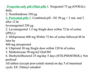 ORAL CONTRACEPTIVES Department of pharmacology | PPTX