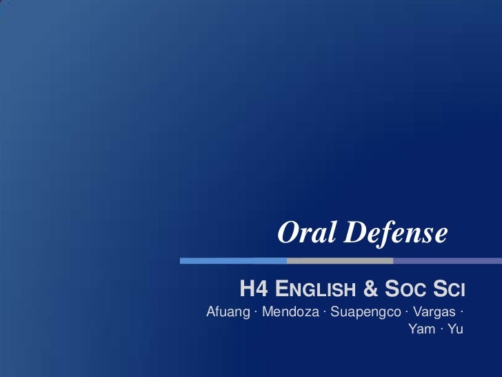 Dissertation oral defense