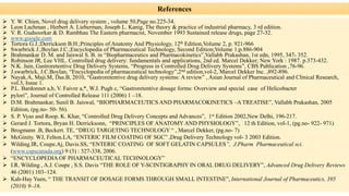 28/05/2016 SAGAR SAVALE 142
 Y. W. Chien, Novel drug delivery system , volume 50,Page no.225-34.
 Leon Lachman , Herbert A. Lieberman, Joseph L. Kanig, The theory & practice of industrial pharmacy, 3 rd edition.
 V. R. Gudsoorkar & D. Rambhau The Eastern pharmacist, November 1993 Sustained release drugs, page 27-32.
 www.google.com
 Tortora G.J.;Derrickson B.H.;Principles of Anatomy And Physiology, 12th Edition,Volume 2, p. 921-966
 Swarbrick J.;Boylan J.C.;Encyclopedia of Pharmaceutical Technology, Second Edition;Volume 1;p.886-904
 Brahmankar D. M. and Jaiswal S. B. in “Biopharmaceutics and Pharmacokinetics”,Vallabh Prakashan, 1st edn, 1995, 347- 352.
 Robinson JR, Lee VHL. Controlled drug delivery: fundamentals and applications, 2nd ed. Marcel Dekker; New York : 1987. p.373-432.
 N.K. Jain, Gastroretentive Drug Delivery Systems, “Progress in Controlled Drug Delivery Systems”, CBS Publication ,76-96.
 J.swarbrick, J.C.Boylan, “Encyclopedia of pharmaceutical technology”,2nd edition,vol-2, Marcel Dekker Inc. ,892-896.
 Nayak.A, Maji.M, Das.B, 2010, “Gastroretentive drug delivery systems: A review” , Asian Journal of Pharmaceutical and Clinical Research,
vol.3, Issue 1.
 P.L. Bardonnet a,b, V. Faivre a,*, W.J. Pugh c, “Gastroretentive dosage forms: Overview and special case of Helicobacter
 pylori”, Journal of Controlled Release 111 (2006) 1 –18.
 D.M. Brahmankar, Sunil B. Jaiswal, “BIOPHARMACEUTICS AND PHARMACOKINETICS –A TREATISE”, Vallabh Prakashan, 2005
Edition, (pg.no- 50- 56).
 S. P. Vyas and Roop. K. Khar, “Controlled Drug Delivery Concepts and Advances”, 1st Edition 2002,New Delhi, 196-217.
 Gerard J. Tortora, Bryan H. Derricksonn, “PRINCIPLES OF ANATOMY AND PHYSIOLOGY”, 12 th Edition, vol-1, (pg.no- 922- 971)
 Brogmann .B, Beckert. TE, “DRUG TARGETING TECHNOLOGY “ , Marcel Dekker, (pg.no- 7)
 McGinity. WJ, Felton.LA, “ENTERIC FILM COATING OF SGC” ,Drug Delivery Technology vol- 3 2003 Edition.
 Wilding.IR, Coupe.Aj, Davis.SS, “ENTERIC COATING OF SOFT GELATIN CAPSULES”, J.Pharm Pharmaceutical sci.
(www.cspscanada.org) 9 (3) : 327-338, 2006.
 “ENCYCLOPEDIA OF PHARMACEUTICAL TECHNOLOGY”
 I.R. Wilding , A.J. Coupe , S.S. Davis “THE ROLE OF Y-SCINTIGRAPHY IN ORAL DRUG DELIVERY”, Advanced Drug Delivery Reviews
46 (2001) 103–124.
 Kah-Hay Yuen, “ THE TRANSIT OF DOSAGE FORMS THROUGH SMALL INTESTINE”, International Journal of Pharmaceutics, 395
(2010) 9–16.
References
 